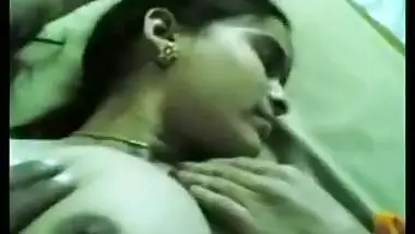 Desi girl’s boobs pressed by her jija