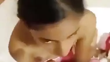 Horny girl sucking bf cock deepthroat clear audio