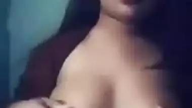 Sexy Bangladeshi girl playing with her boobs