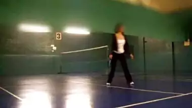 playing badminton