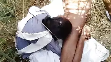 A 19-year-old college girl enjoys outdoor sex on a farm