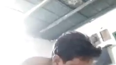 Horny Jija chews big boobs of Sali in a local bf video