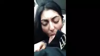 Desi Slut Sucks White Cock in Car