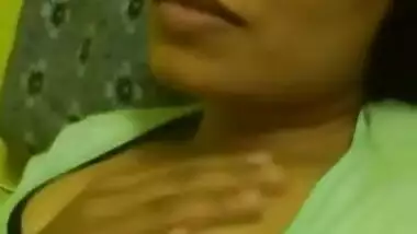 Indian wife boob show and fingering her pussy