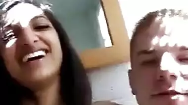 Tamil Woman kissing her white boyfriend Indian NRI