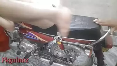 Girlfriend fucked on bike