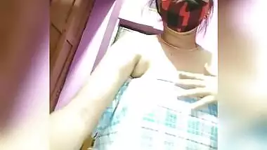 Desi sexy bhabi selfe with mask