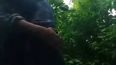 Slim tribal village girl fucking outdoor with lover