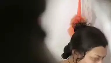 Devar hides near bathroom to see bhabhi nude bath