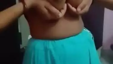 Innocent Desi Girl Pressing Boobs