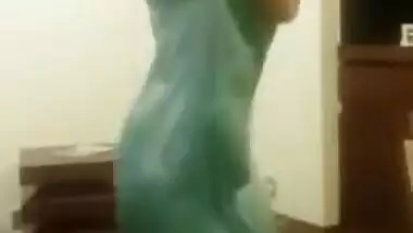 Indian or Arab girl with perfect tits dances and jumps