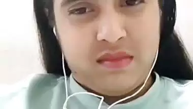 Cute girlfriend video call to lover shows big boobs