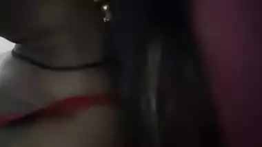 Wife in red thong having sex with masked man