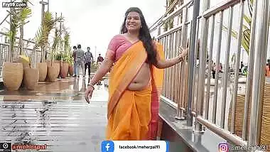 Extreme Busty Aunty Meher Pal Hottest Navel Belly Shakes In Public Beach