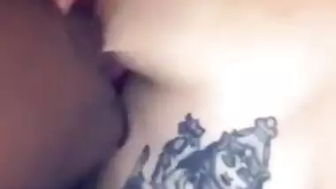 Cutie's nipples are so delicious that the Desi boy can't stop licking them