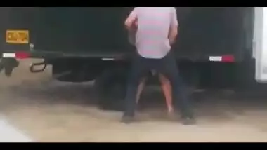 NRI cutie sucks and copulates her lover behind a truck