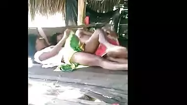 Village teen having outdoor sex on vacation