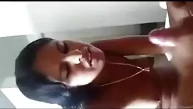 Desi bikini babe doing a passionate blowjob