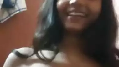 Indian cute GF showing her virgin boobs to BF