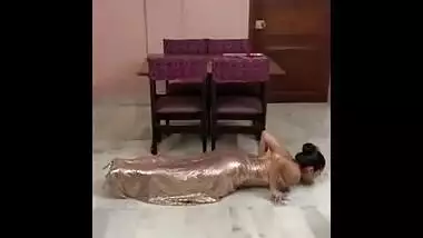 Push-Ups in Gown and High Heels