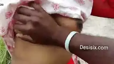 Indian girl showing boobs in park