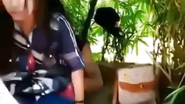 Nepali sex MMS of Kathmandu couple fucking in the garden